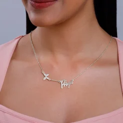 Silver Personalised Pretty Butterfly Necklace