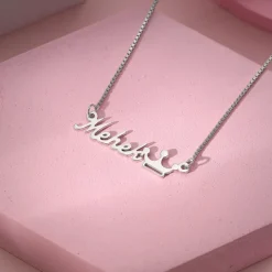 Silver Personalised Queen Necklace