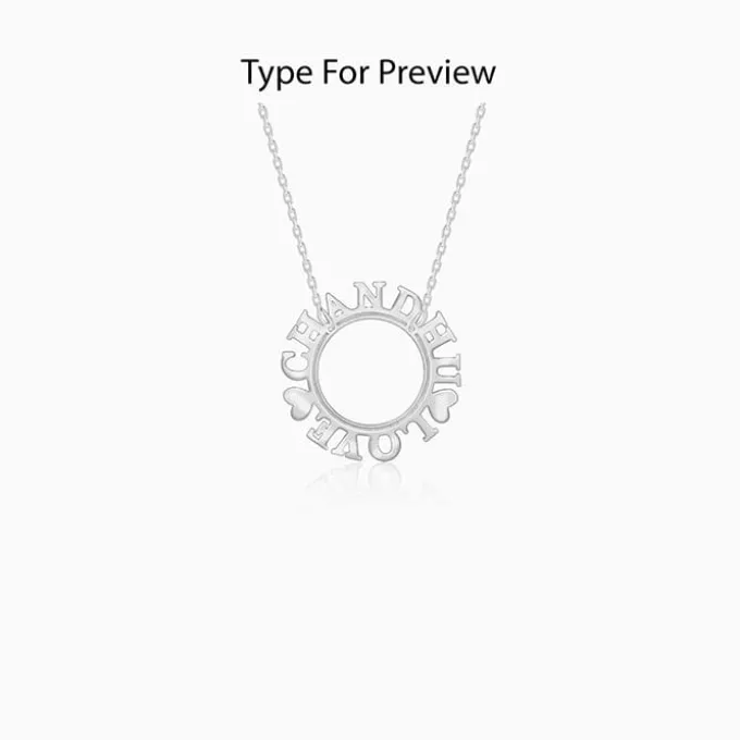 Silver Personalised Round Name Necklace