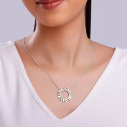 Silver Personalised Round Name Necklace