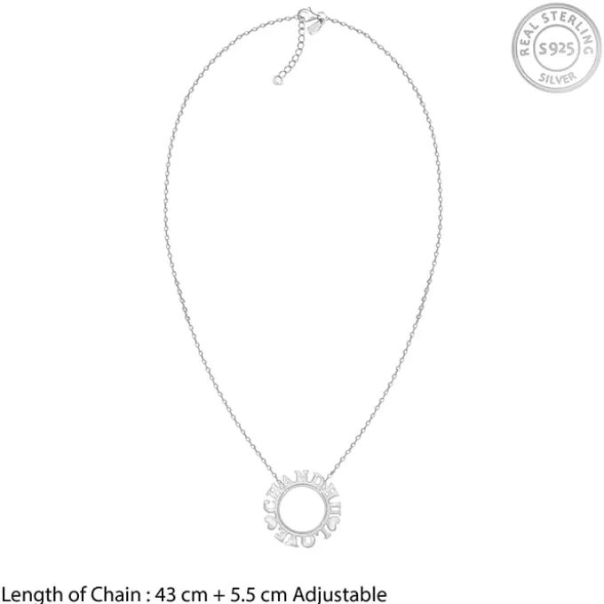 Silver Personalised Round Name Necklace