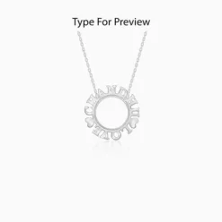 Silver Personalised Round Name Necklace
