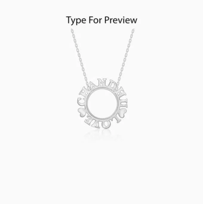 Silver Personalised Round Name Necklace