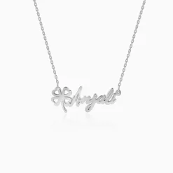 Silver Personalised Serendipity Clover Necklace