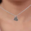 Silver Personalised Shy Heart Pendant