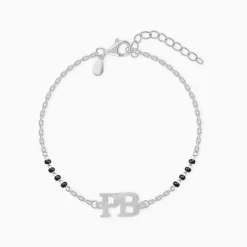 Silver Personalised Signature Initial Mangalsutra Bracelet