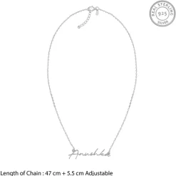 Silver Personalised Signature Name Necklace