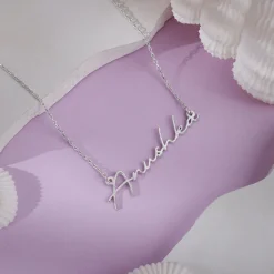 Silver Personalised Signature Name Necklace