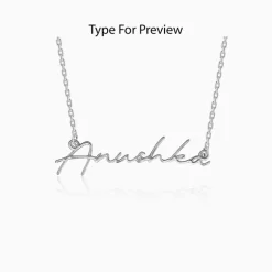 Silver Personalised Signature Name Necklace