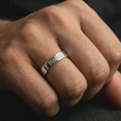 Silver Personalised Signature Ring For Him