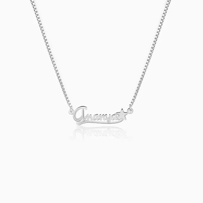 Silver Personalised Star Necklace