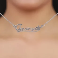 Silver Personalised Star Necklace