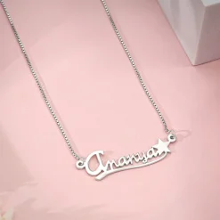 Silver Personalised Star Necklace