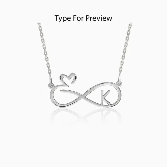 Silver Personalised To Infinity Necklace