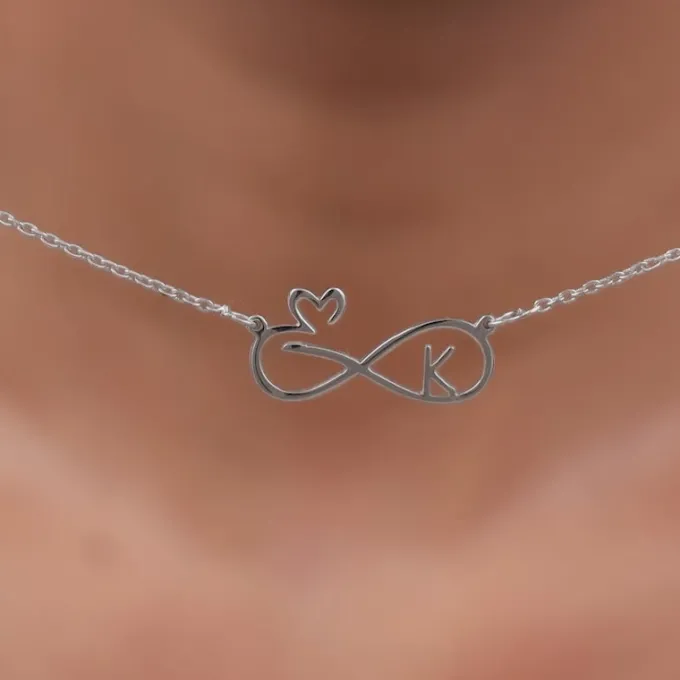 Silver Personalised To Infinity Necklace