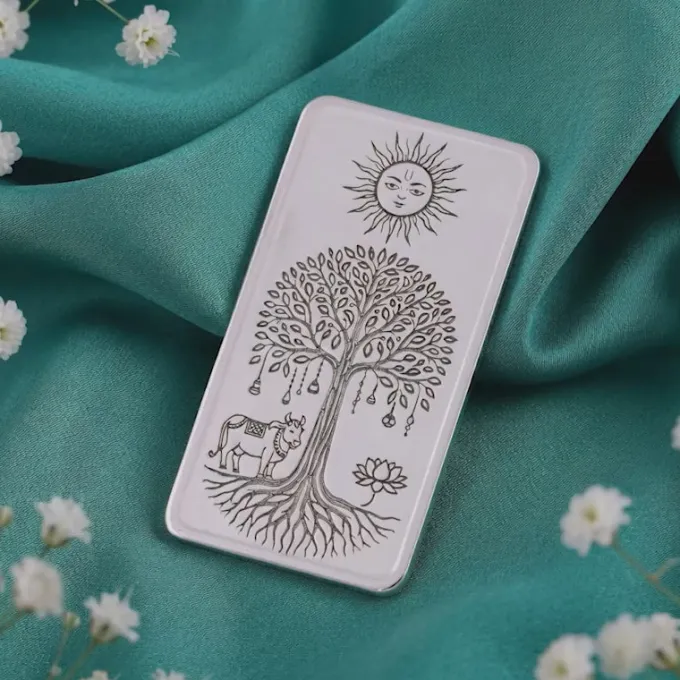 Silver Personalised Tree of Life Bar - 10g