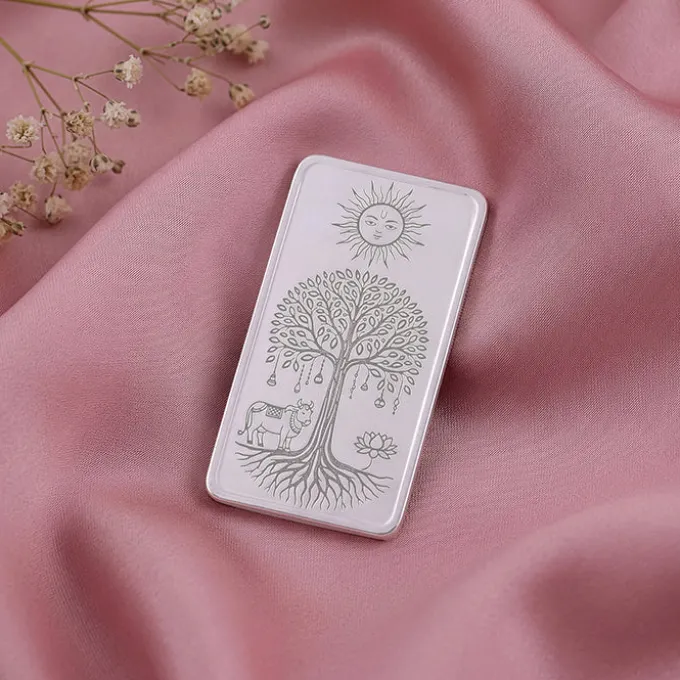 Silver Personalised Tree of Life Bar - 10g