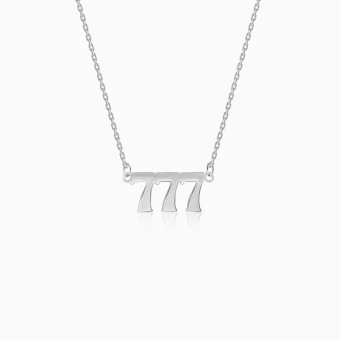 Silver Personalised Triple Numeric Necklace