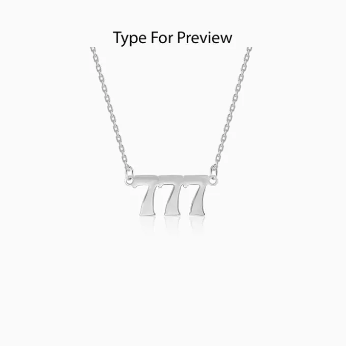 Silver Personalised Triple Numeric Necklace