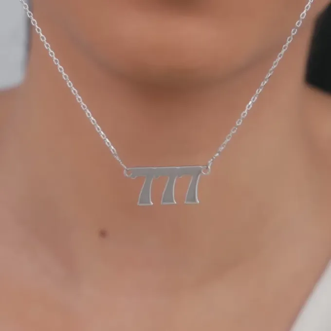 Silver Personalised Triple Numeric Necklace