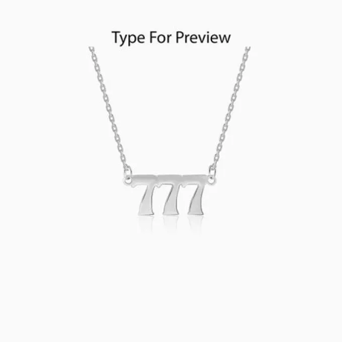 Silver Personalised Triple Numeric Necklace