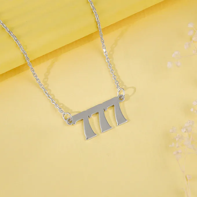 Silver Personalised Triple Numeric Necklace