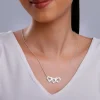 Silver Personalised Triple Heart BFF Necklace
