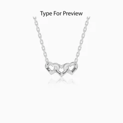 Silver Personalised Triple Heart BFF Necklace