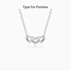 Silver Personalised Triple Heart BFF Necklace