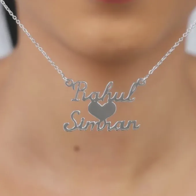 Silver Personalised We Two Pendant