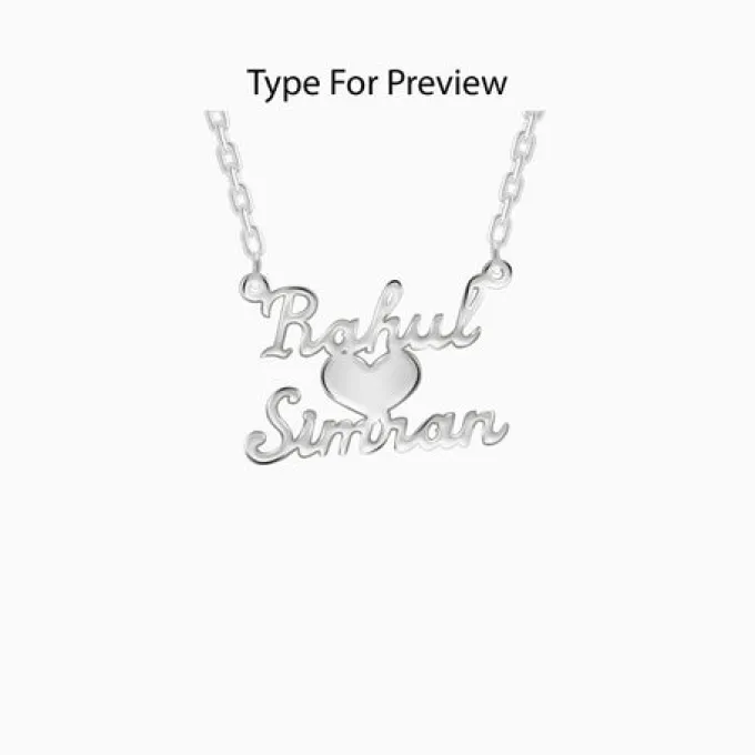 Silver Personalised We Two Pendant