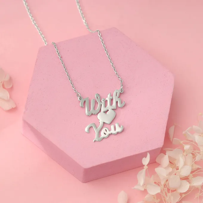 Silver Personalised We Two Pendant