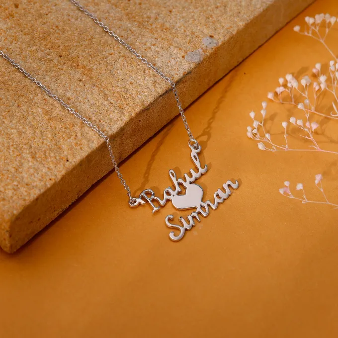 Silver Personalised We Two Pendant