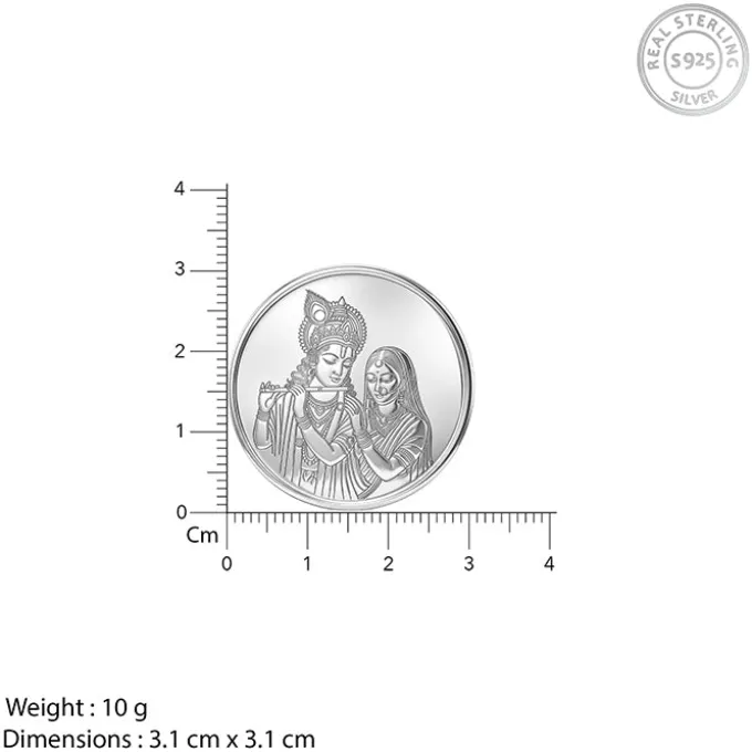Silver Personalized Radha Krishna Coin - 10g