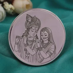 Silver Personalized Radha Krishna Coin - 10g