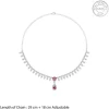 Silver Pink Flower Drop Necklace