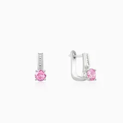 Silver Pink Glam Earrings