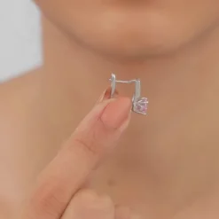 Silver Pink Glam Earrings
