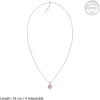 Silver Pink Heart Pendant with Link Chain