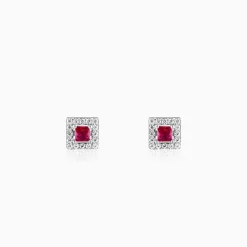 Silver Pink Quad Earrings