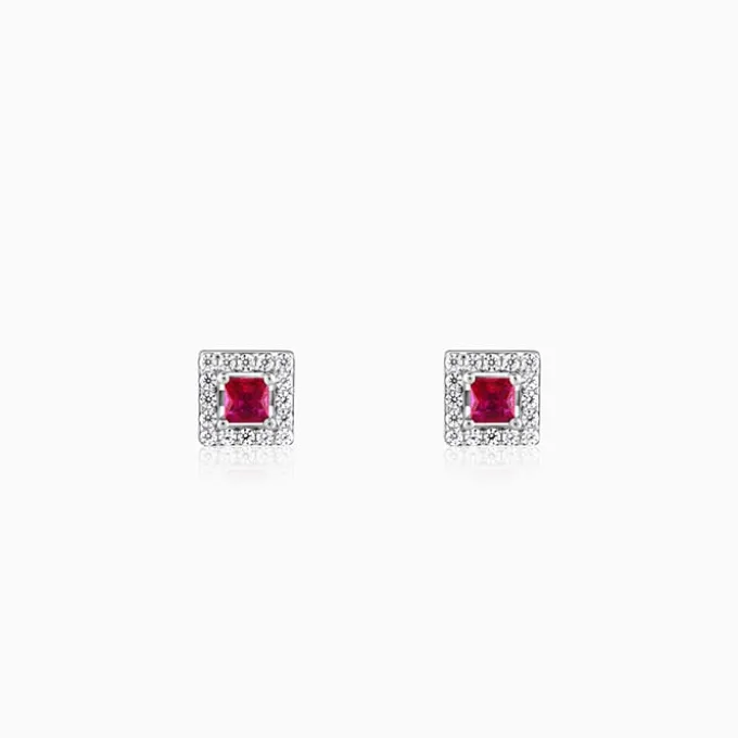 Silver Pink Quad Earrings