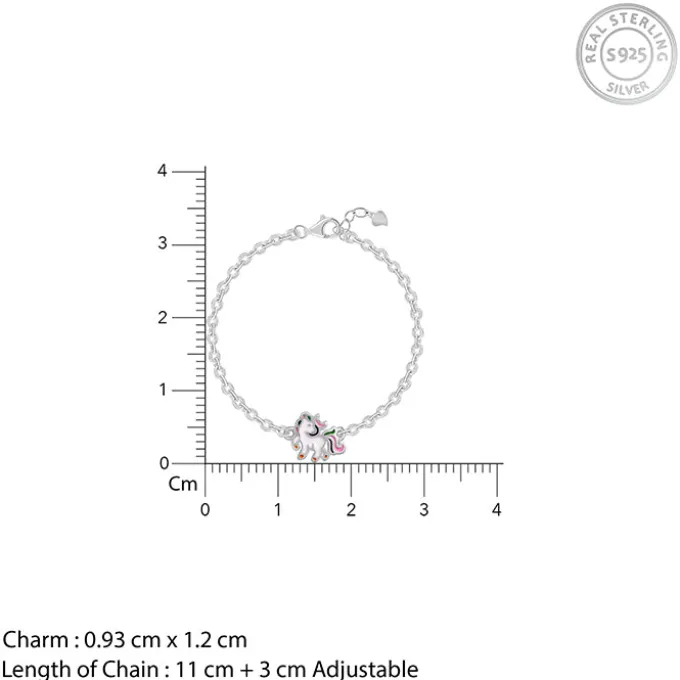 Silver Playful Unicorn Kids Bracelet (0 - 2 Years)