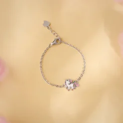 Silver Playful Unicorn Kids Bracelet (0 - 2 Years)