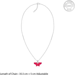 Silver Pookie Butterfly Kids Pendant With Link Chain