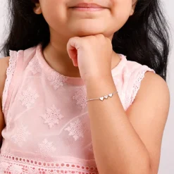 Silver Pookie Hearts Kids Bracelet (2 - 8 Years)