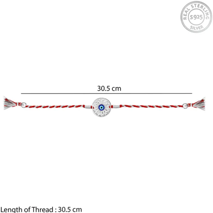 Silver Positive Evil Eye Rakhi