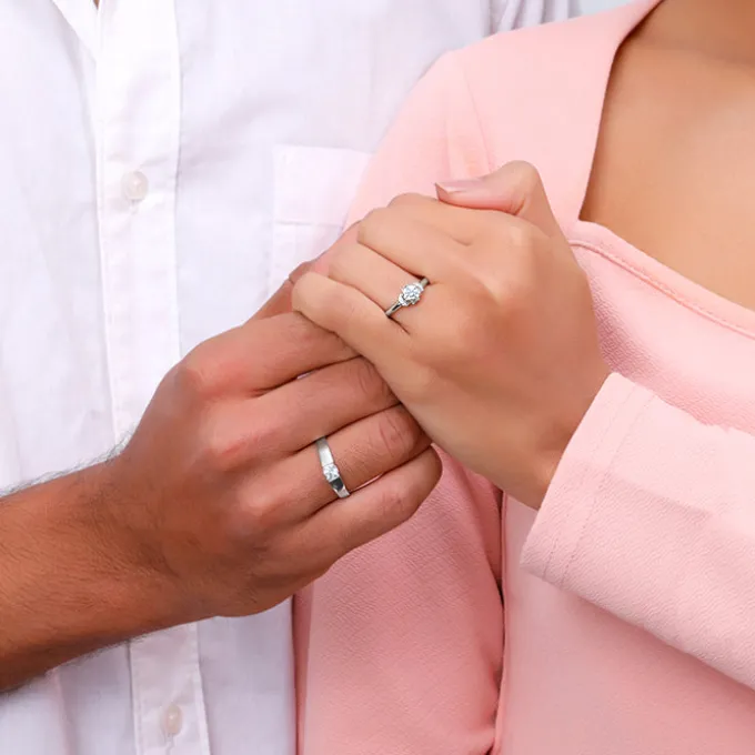 Silver Power Pair Couple Bands