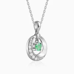 Silver Prettified Pendant With Link Chain