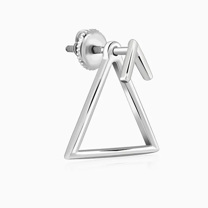 Silver Prism Stud For Men