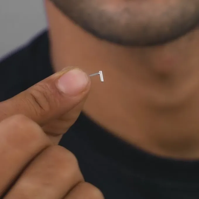 Silver Prism Stud For Men